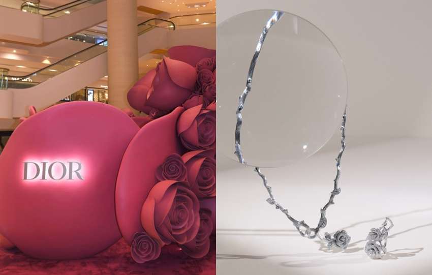 La Rose Dior 期間限定店降臨香港，走進巨型玫瑰雕塑欣賞迷人鑽飾