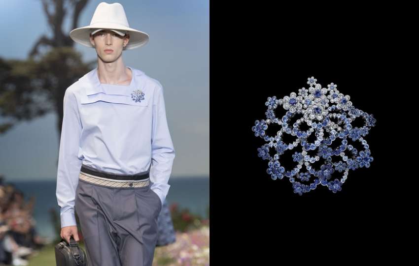 男人也可佩戴珠寶！Kim Jones 創作出漸變午夜藍男士胸針