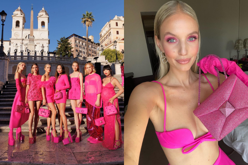 Valentino 桃紅色妝 2022